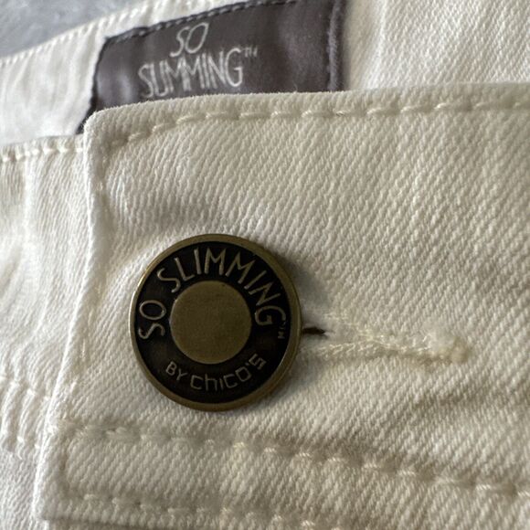 Chico’s Women’s Pants So slimming Strech Cream Casual Pant Size 0.5 - Picture 9 of 16